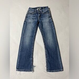 BKE Carter Mens 23x27 Blue Denim Boot Leg Jeans